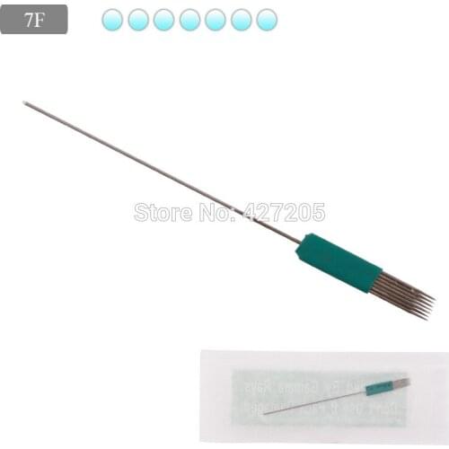 100pcs/pack 7F Sterilized Disposable Permanent Makeup Needles for Eyebrow Tattoo Makeup Machine Kits 0.35X50MM Free Shipping