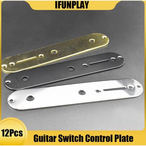 12pcs Metal Pot Switch Control Plate Wiring Cover for TL Style Electric Guitar Parts Black/Chrome/Gold