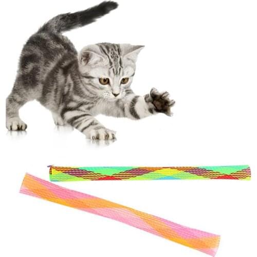 2PCS Cat Spring Tube Toy Stretchable Kitten Spring Toy Cat Interactive Chew Toy Pet Coil Toy Kitten Teaser Toy Random Color