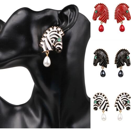 2021 Trendy Women Zebra Head Shape Metal Earrings Statement Fine Drop Earring High-quality Stud Earrings Party Jewelry