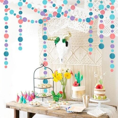 4M length Hanging Paper Banner Orange Blue Garland Ocean String DIY Doceration Birthday Wedding Baby Shower Party Docer DGU10