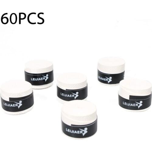 Pack of 60pcs Anti-skid Badminton Racquet Sweat Tape Tennis Racket Overgrips Wraps Over Grip Fishing Rod Sweat Band Grip