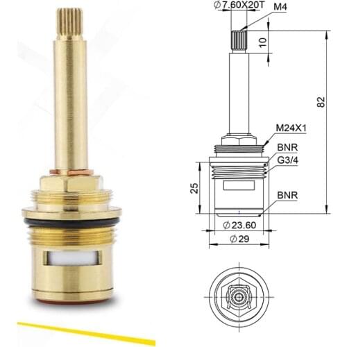 82mm 3/4 brass quick opening ceramic valve core 43KSW1082 plumbing hardware accessories