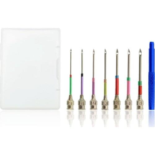 9pcs/set Embroidery Stitching Punch Needle Handmade Needlepoint Kits Sewing Tool Stainless Steel Punch Set with Tube for DIY