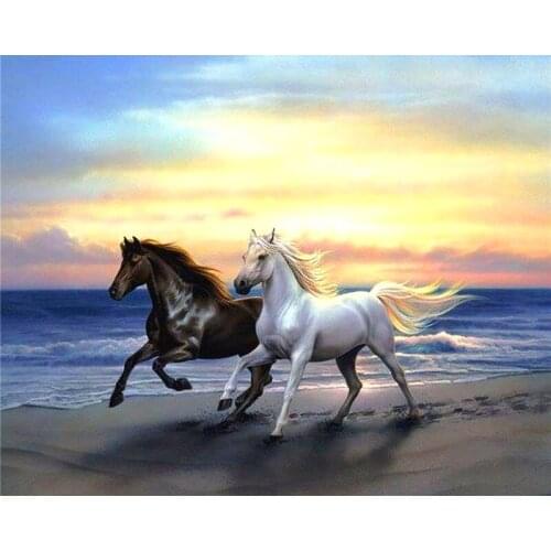 Full Square/Round Drill 5D DIY Diamond Painting "running horses" 3D Embroidery Cross Stitch 5D Rhinestone Home Decor Gift