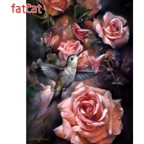 FATCAT Flowers and birds 5d diy diamond painting cross stitch full square round drill diamond embroidery sale decoration AE3042
