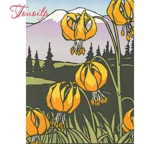 TOUOILP 100% Full 5D Diy Daimond Painting"Flower"Diamond Painting Round Rhinestones Diamant Painting Embroidery Scenery