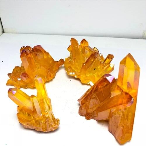 Aura Crystal Cluster Angel Aura Titanium Quartz Crystal Specimen Minerals Reiki Healing Chakra