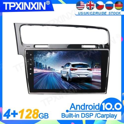 4+128GB Android 10 For VW Golf 7 2013-2015 Head Unit Car Multimedia Player Auto Radio Tape Recorder GPS Navigation DSP IPS 2Din