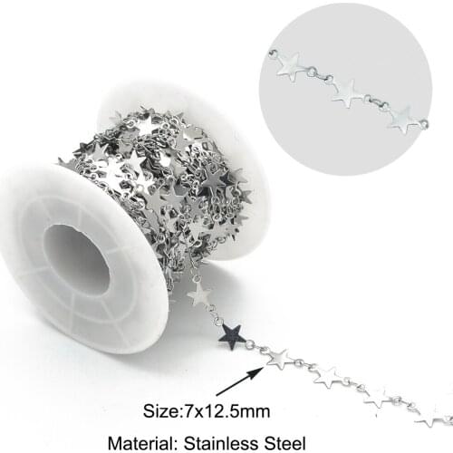 10 meters/lot 7mm Star 100% Stainless Steel DIY Jewelry Chains Wholesale Top Quality Factory Price For Necklace Bracelet Making