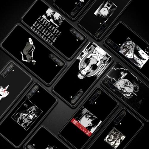 Junji Ito Tees HorrorPhone Case For Realme C21 C11 C15 C3 C5 C6 C7 X7 X50 XT Q2 Pro High Quality Soft TPU Silicone Cover