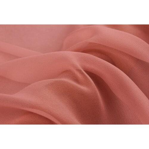 Howmay 100% pure silk fabric georgette 8m/m 138cm 54" organge pink 94# lightweight soft tulle for dress or scarf
