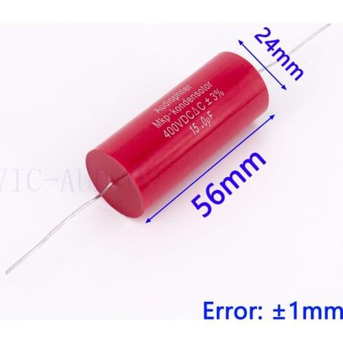 Audiophiler Mkp Capacitor 15uf 400V DC 3% HIFI Fever Electrodeless Capacitor Audio Capacito Coupling Frequency Dividing 15uf