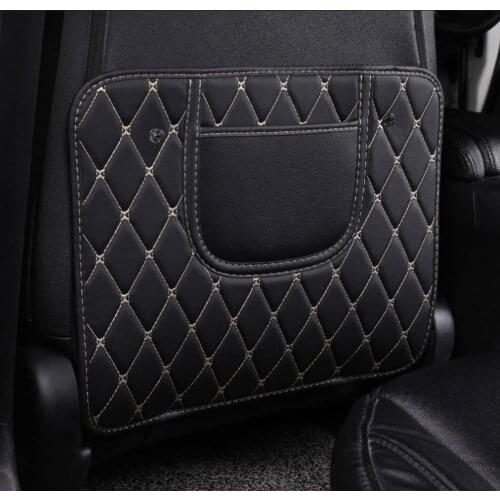 Leather anti-kick pad car interior seat back protection cover universal car anti-dirty pad universal rear seat waterproof pad