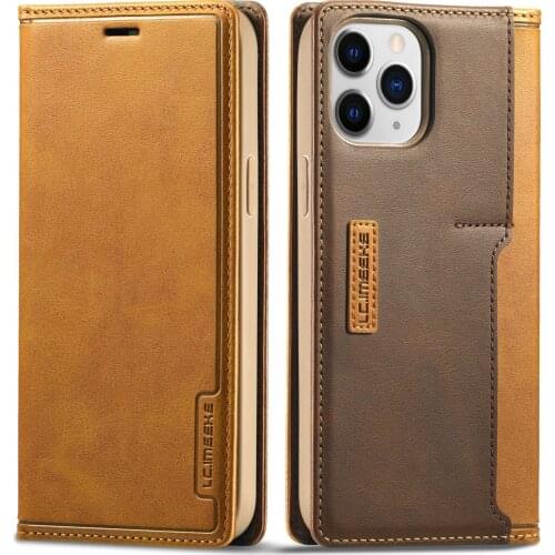 For iPhone 7 8 Plus X XR XS 11 12 Pro Max Mini 2020 New SE Leather Flip Cover Cheap Phone Case Strong Magnetic Card Pocket