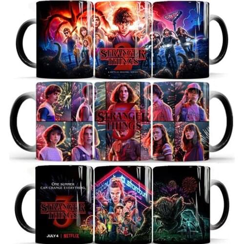 Stranger Things Magic Coffee Mug Creative Color Changing Cup 350ml Tea Milk Ceramic Cup Best Drinkware Gifts for Child