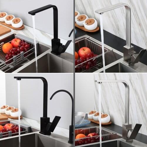 Kitchen Faucet Blacked Single Handle Pull Down White Kitchen Tap Single Hole 304 stainless steel Faucets Water Mixer Tap