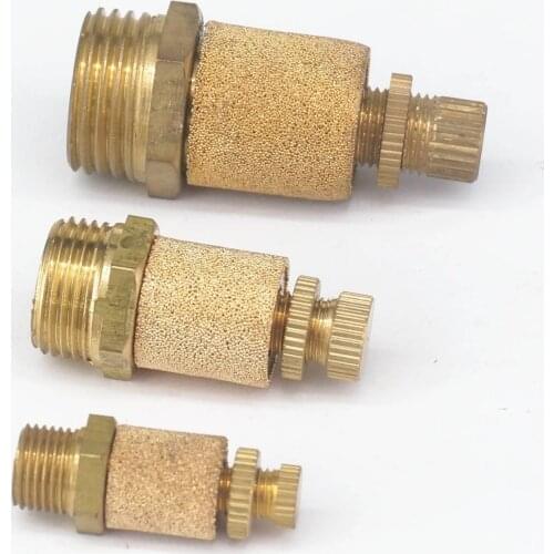 1/8" 1/4" 3/8" 1/2" BSP Male Thread Adjustable Brass Pneumatic Silencer Muffler 0.8 Mpa