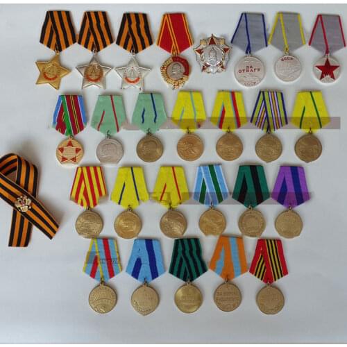CCCP Medal USSR Badge Second World War Order of Glory Souvenir Collection Metal Military Communism Medal 26pc Suit