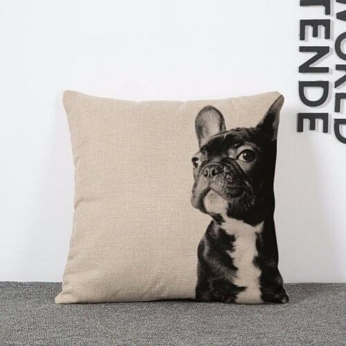 Cute cartoon dog and cat animal sofa linen pillow cases Cushion office protect the waist cushion without the core
