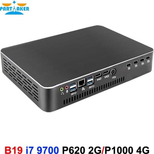 Partaker Mini Desktop PC Computer i7 9700 with P620 2G P1000 4G Dedicated Graphics for Design Video Editing Modeling