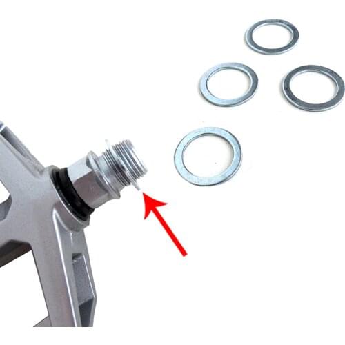 MUQZI 4PCS Bicycle Bike Pedal Tighten Gasket Washer Cycling Aluminum Crank Gasket Tighten Washer Practical Accessories Silver