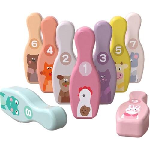 New Children Toys Mini Bowling Set Children Cute Animal Colored Tabletop Bowling Entertainment Toy Mini Desktop Bowling Game Toy