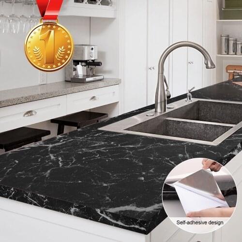 New Modern Kitchen Stickers Waterproof Oilproof Classic Marble Pattern Wall Stickers Protect Desktop One Piece Self-Adhesive