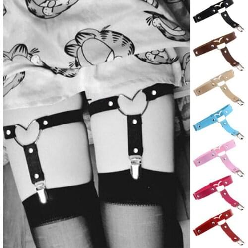 Heart leather Leg chain Sexy Harajuku Punk love leg garter sock Harness Adjustable Bondage cosplay goth jewelry Foot ring Anklet