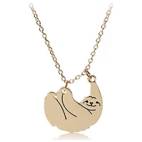 Simple Style Cute Sloth Pendant Necklace For Women Girls Fashion Lovely Animal Charms Choker Jewelry Party Special Gifts