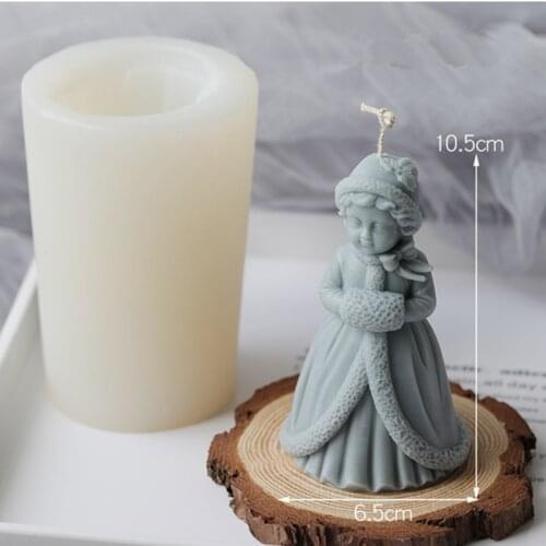 Christmas Silicone Candle Mold 3d Little Princess Molds for Aromatherapy Plaster Decoration Mould Scented Candle Art Crafts Tool