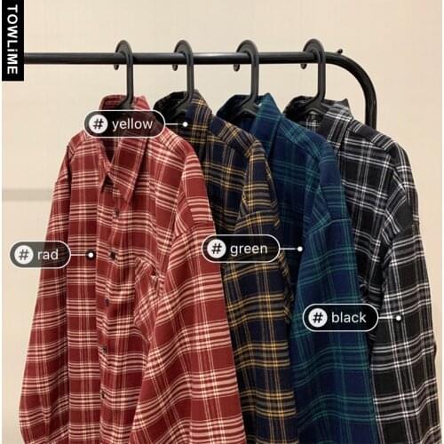 Spring And Fall Mens Vintage Plaid Long Sleeve Shirt Women Fashion Oversized Blouse Streetwear Couple Casual Tops Man Clothing