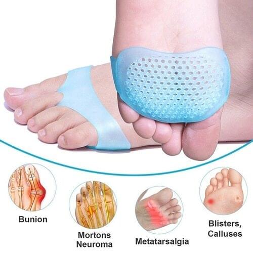 1Pair Silicone Insoles Forefoot Pads Honeycomb Versatile Pain Soft Insert Non-slip Feet Protection Relief Reusable Shoe Cushion
