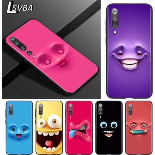 Silicone Cover 3D funny face For Xiaomi Mi 11 10 10i 10T 9T 9SE 9 8 Note 10 Lite Pro Ultra Black phone case