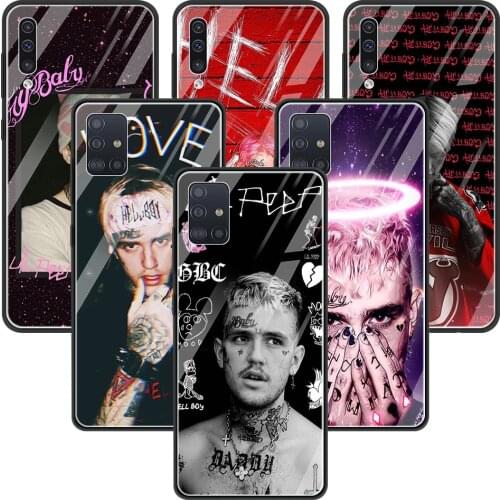 Lil peep Glass Cover for Samsung A51 A71 A91 A72 A52 A81 A41 A31 A21 A21s M51 M31 M21 Black Shell Capa Silicone