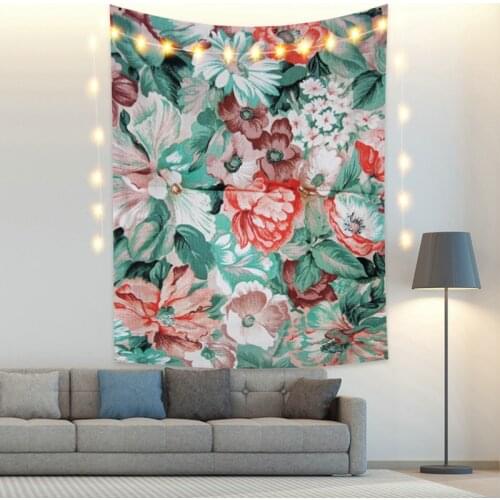 Tropical Tapestry Blooming Flowers Vintage Exotic Summer Plant Nature Frame for Bedroom Photography Wall Decor