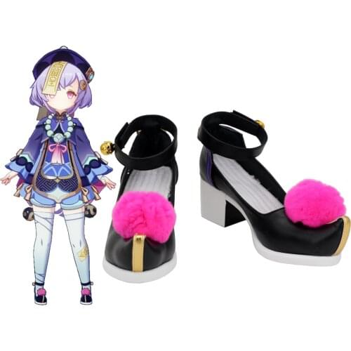 Genshin Impact Qiqi Cosplay Shoes Qiqi High Heel Shoes Cosplay Custom Made Any Size