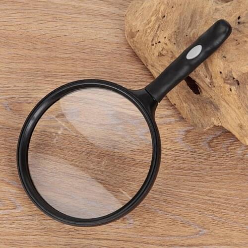 130mm Large Lens Handheld Magnifier 2.5X Reading Newspaper Map Magnifying Glass Ergonomic Handle Loupe K0AA