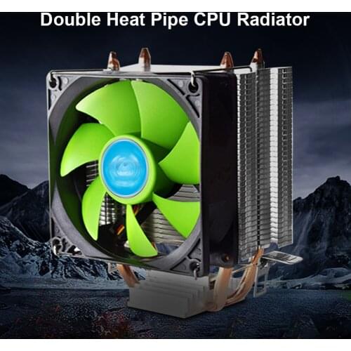 CPU Air Cooler POLAR ICEFLOW CPU Cooler with Green Blade Quiet Fan 2 Heatpipes Aluminum Fins for AMD AM4 AM3+ AM3 FM2 FM1 LGA