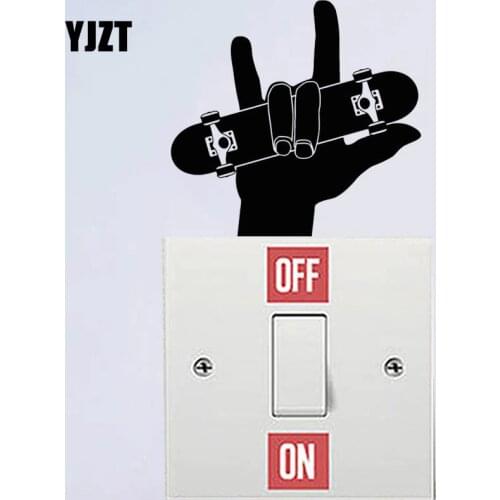 YJZT Skateboard Teen Room Sports Decor Wall Sticker Switch Decal Vinyl High-quality 8SS-2425