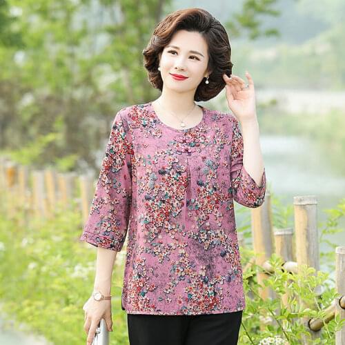 Floral Chiffon Women Shirts O-Neck Blouses Casual Temperament Femme Ladies Loose Summer Print Blusas Tops MM0783
