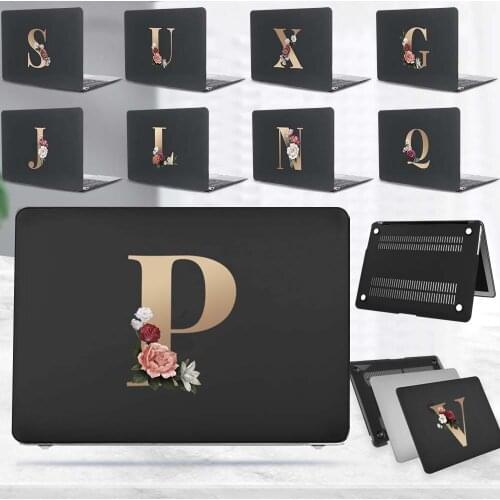 Hard Shell Laptop Case for Apple Macbook Air 13 A2337 M1 A2179 A1932 Touch ID&Air 11 A1370 A1465 Painting Initial Name Cover
