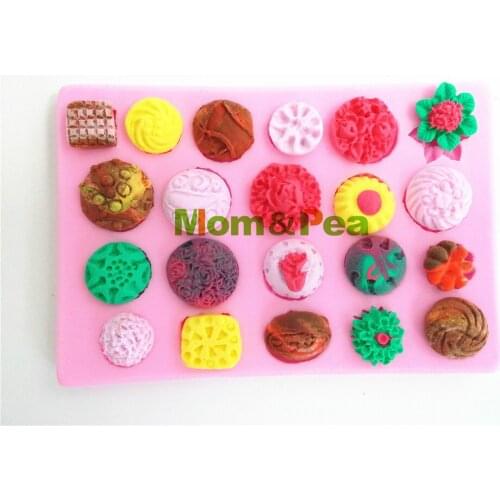 Mom&Pea 0405 Free Shipping Buttons Silicone Soap Mold Cake Decoration Fondant Cake 3D Mold Food Grade Silicone Mould