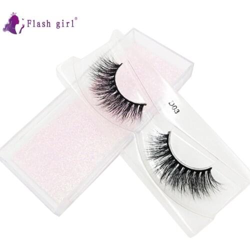 1 Pair Real Mink Eyelashes Cruelty Free Handmade Eye Lashes Makeup Wispy Fluffy False Eyelash Extension For Beauty D03