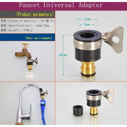 15-22mm Garden Water Hose Tap Connectors Universal Adapter Faucet for Shower Irrigation Watering Fitting Pipe Washing