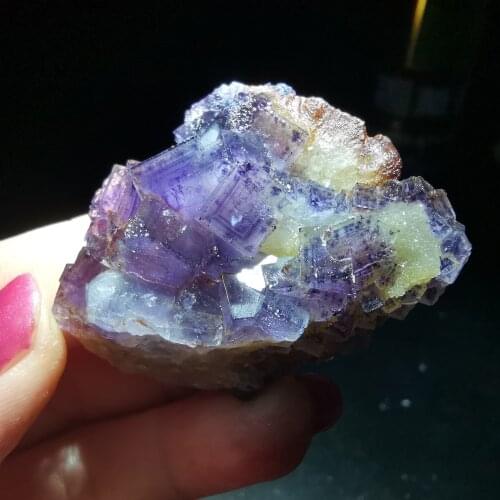 30.3gRare natural purple edge purple heart Fluorite Crystal Mineral Sample aura healing energy gem healing home decoration