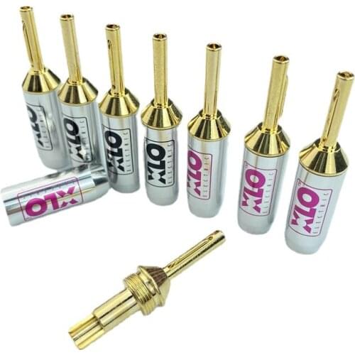 4Pcs XLO Banana Plug 24K Gold Plated Connectors HiFi Audio Speaker Cable Adapter