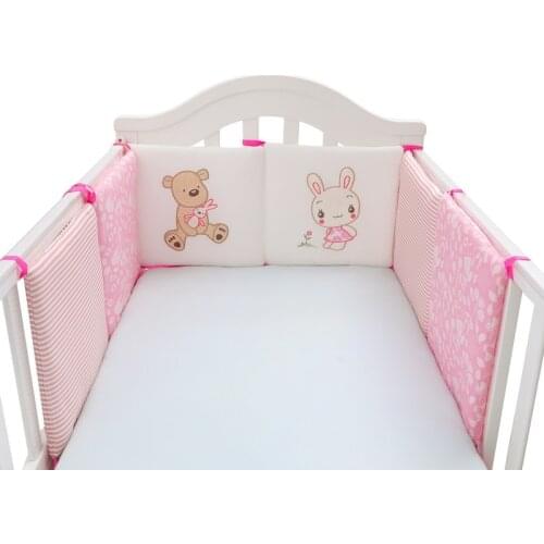 6pcs 30*30cm Velvet Cot Bedding Set Half Round bumper baby cot sets baby bed protector
