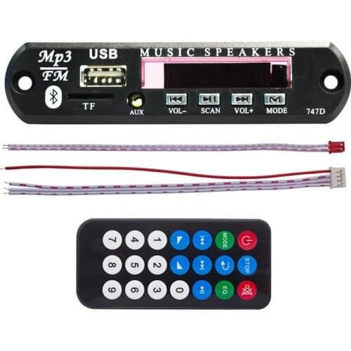 5V/12V Bluetooth Car MP3 Player FM Receiver Mp3 Decoder Board DIY Speaker Module Support AUX TF Card USB FM Radio Audio Adapter