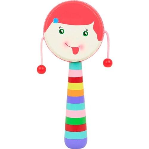 Cartoon Girl Drum Infant Newborn Toddler Boys Girls Baby Music Toys Hand-Cranked Instrument